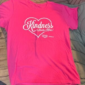 "Kindness Starts Here" Pink Graphic Tee